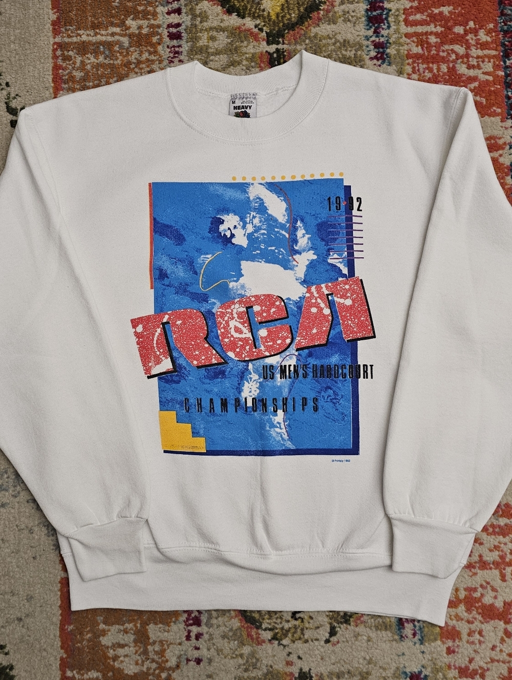 VTG RCA Fruit of the Loom Hardcourt 1992 Championships Sweatshirt Size Medium